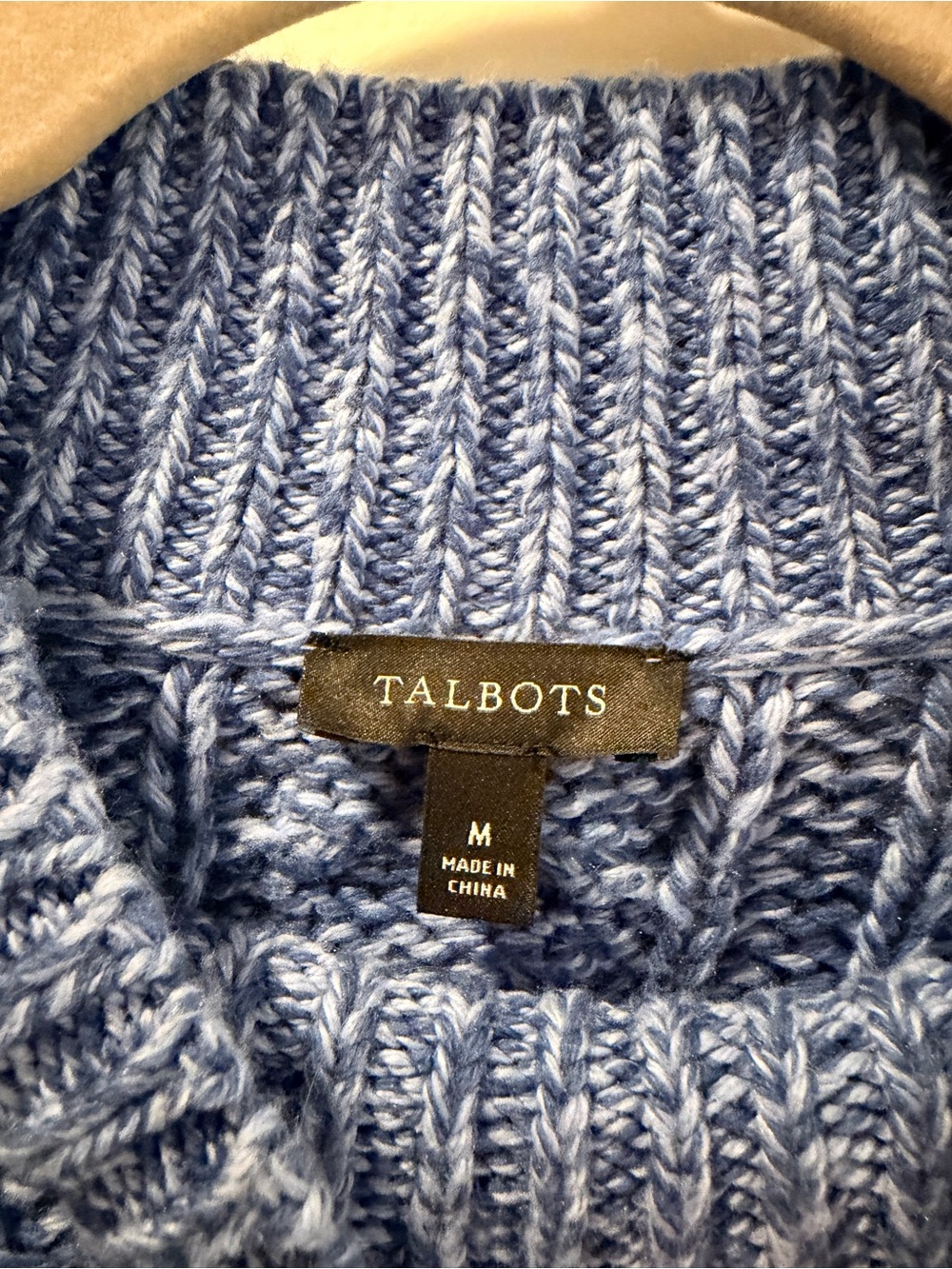 NWOT Talbots Light Blue Cable Knit Sweater Vest Medium - Picture 6 of 6